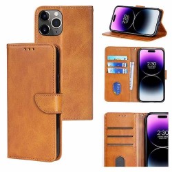 IPhone 15 - Etui portefeuille-Brun