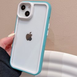 Iphone 15 - Bumper - Contour en silicone - bleu turquoise