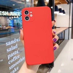 Iphone 16 - Coque silicone-Caméra-Rouge